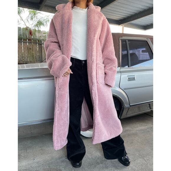 🔥Oversized Teddy Longline Coat Fluffy Fuzzy Luxe Girl Barbiecore Winter Fashion - Picture 1 of 15